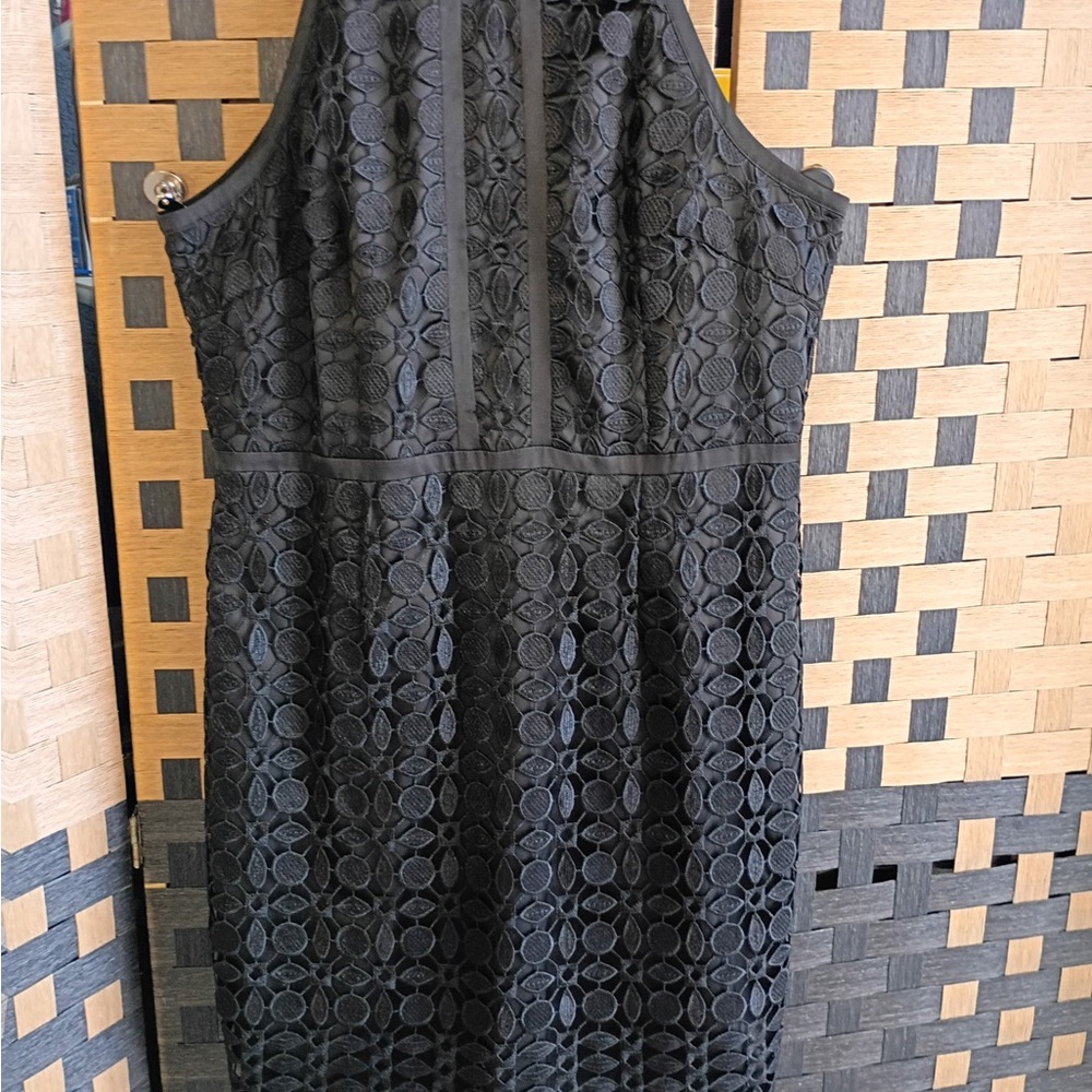 Adrianna Papell Black Lace Halter Cocktail Dress Size 16 Elegant Evening - Picture 11 of 11